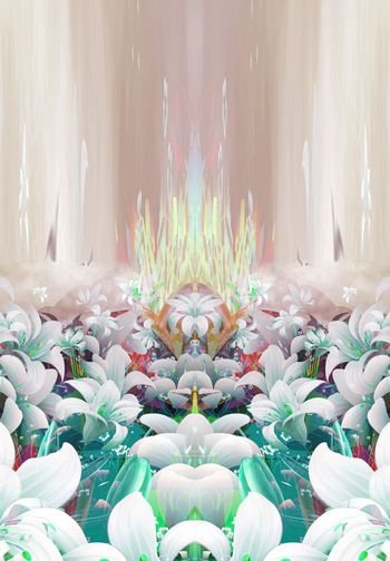 256557-花卉拉丝效果绽放印花