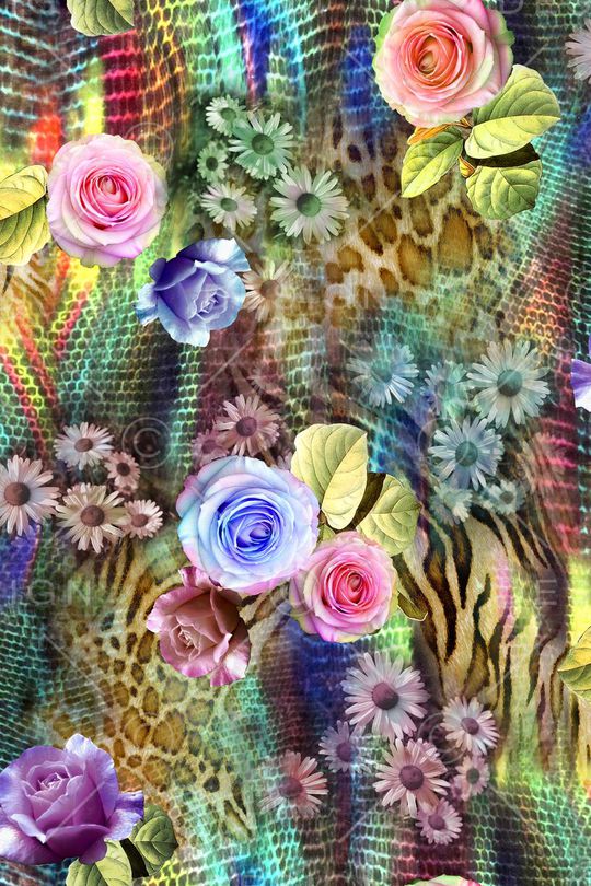 豹纹 虎纹 动物纹 花卉印花华亿平台图片