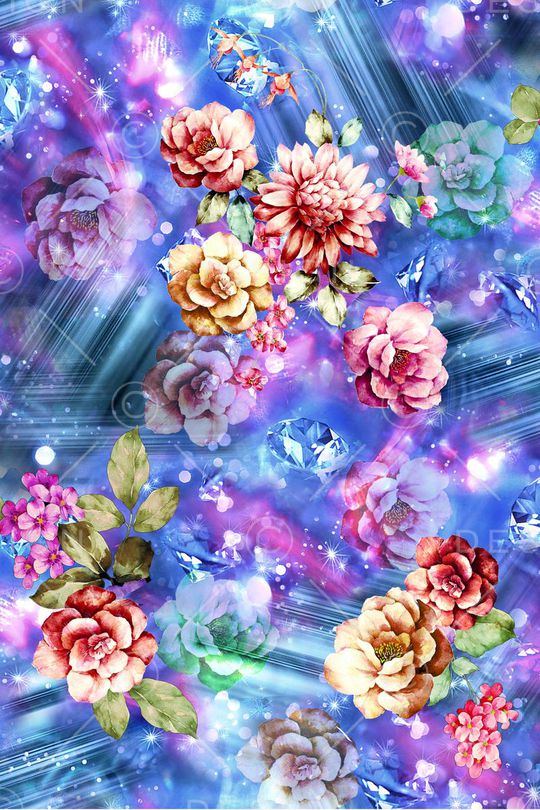 多彩 花卉 光线 光感 朦胧 科技 水彩印花华亿平台图片
