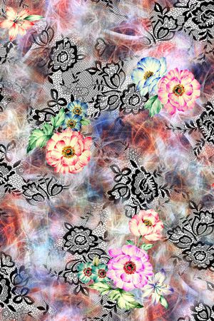 花卉 蕾丝 肌理印花华亿平台图片