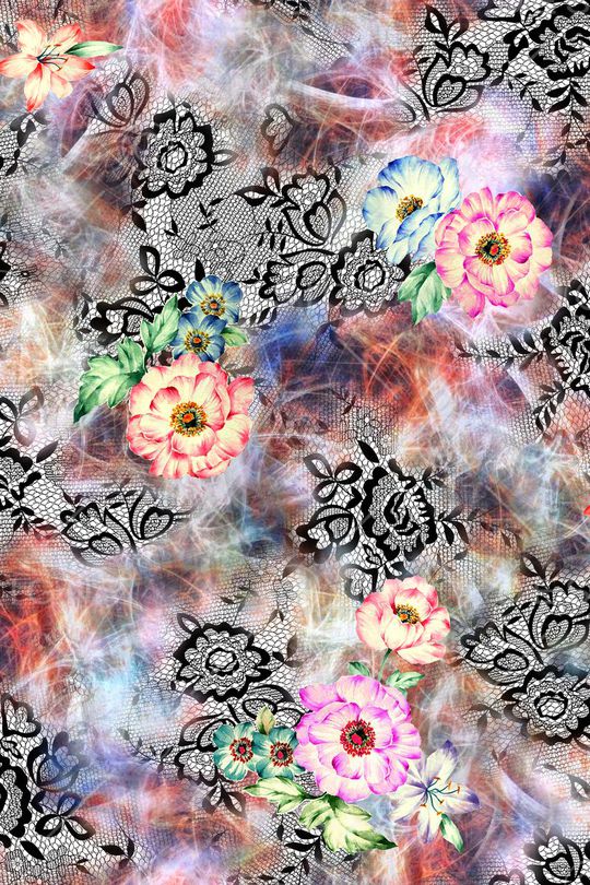 花卉 蕾丝 肌理印花华亿平台图片