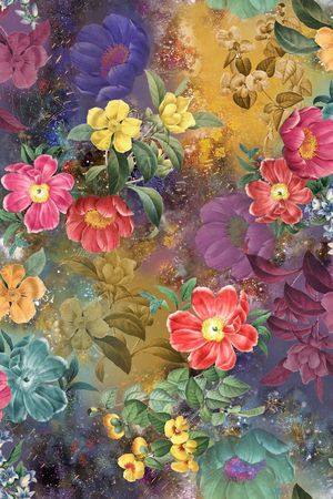 朦胧 花卉 多彩印花华亿平台图片