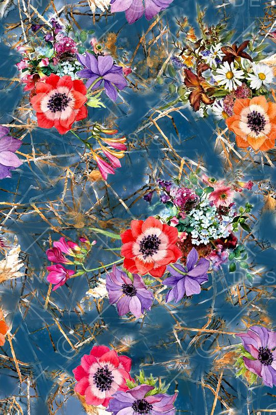 花卉印花华亿平台图片