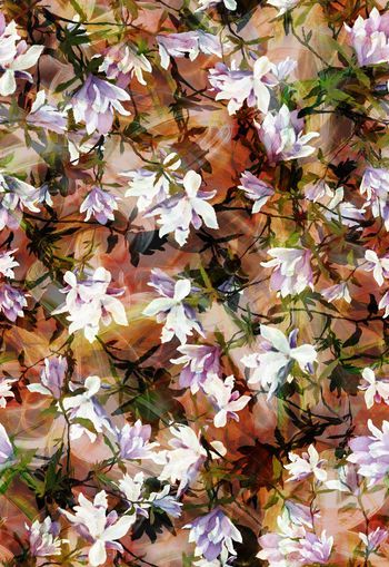 256635-油画水墨水彩效果花卉花朵组合