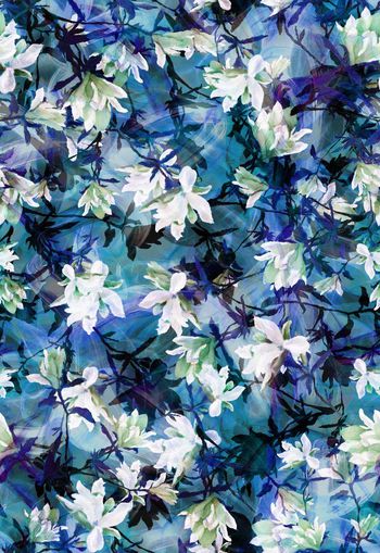 256637-油画水墨水彩效果花卉花朵组合