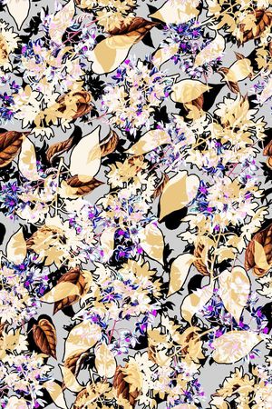 传统 清新 花卉印花华亿平台图片