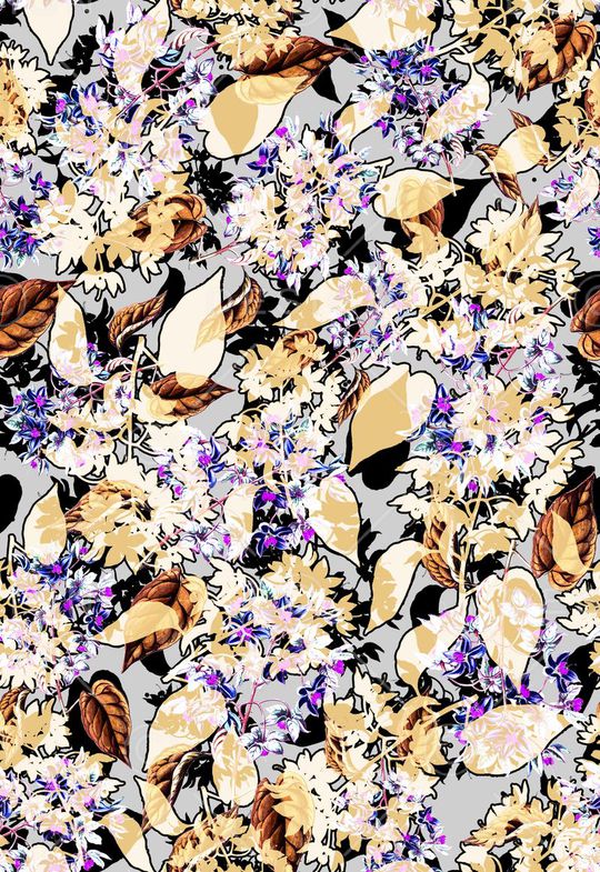 传统 清新 花卉印花华亿平台图片