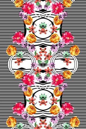 几何 花卉 定位印花华亿平台图片