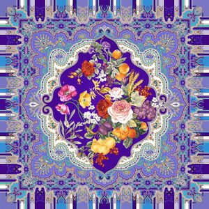 方巾 欧式 宫廷 复古 花卉 印花华亿平台图片