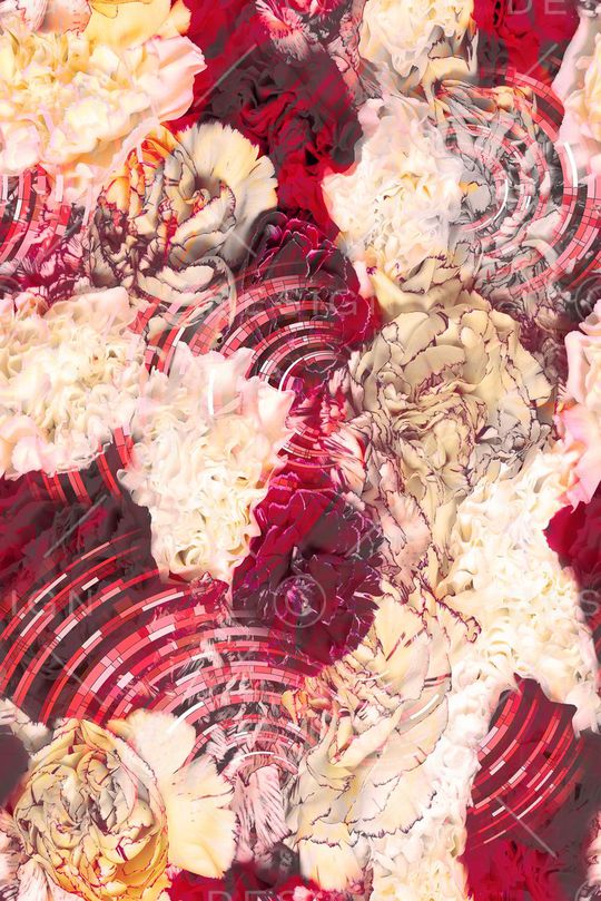 花卉 水纹 水波纹印花华亿平台图片