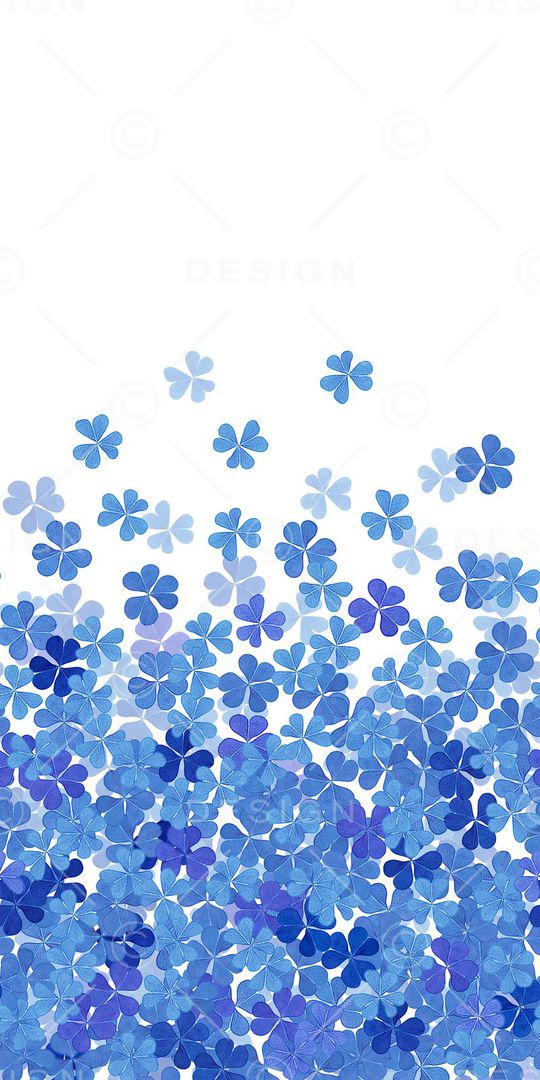 定位 花卉 过度 蓝色 清新 淡雅印花华亿平台图片