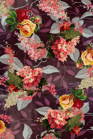 花卉 古典 暗黑印花华亿平台图片