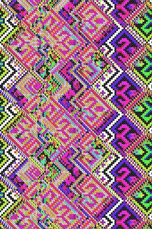 民族风 仿编织 十字绣 几何 抽象 马赛克 北欧风印花华亿平台图片