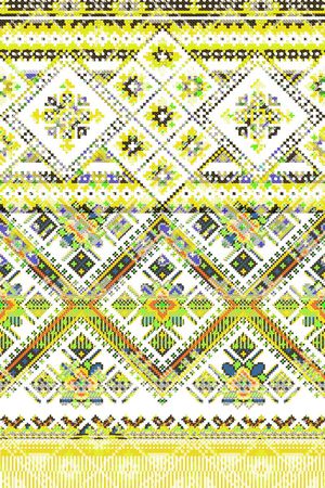 民族风 仿编织 十字绣 几何 抽象 马赛克 北欧风印花华亿平台图片