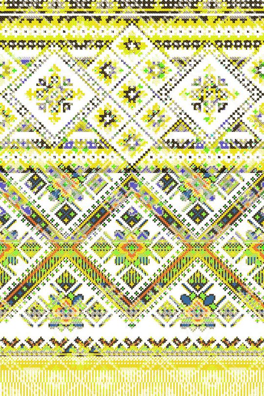 民族风 仿编织 十字绣 几何 抽象 马赛克 北欧风印花华亿平台图片