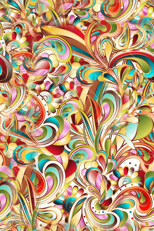 抽象 花卉 渐变 乱花 矢量效果印花华亿平台图片