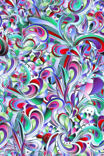 257096-抽象花卉几何线条乱花华亿平台