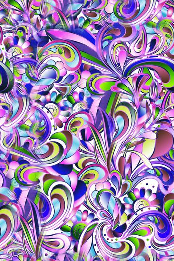 257097-抽象花卉几何线条乱花华亿平台