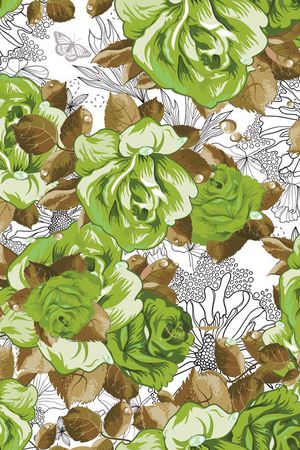 花卉 玫瑰 乱花印花华亿平台图片