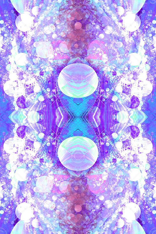 对称 镜像 圆圈 梦幻 光斑印花华亿平台图片