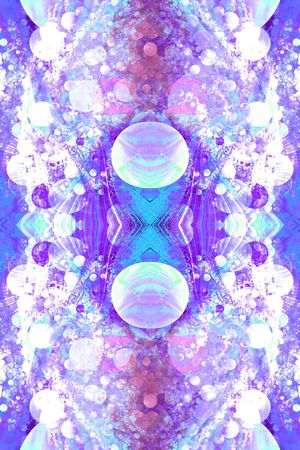 对称 镜像 圆圈 梦幻 光斑印花华亿平台图片