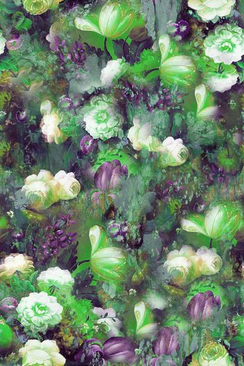 257131-油画笔触抽象点随意花卉印花华亿平台