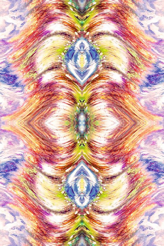 抽象 肌理 扭曲 线条 镜像 对称印花华亿平台图片