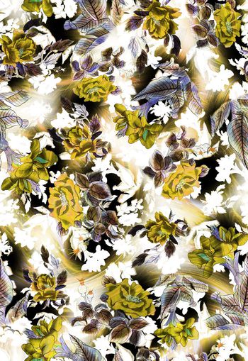 257213-多彩国画水墨花卉花朵组合