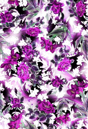 257214-多彩国画水墨花卉花朵组合