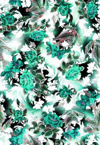 257215-多彩国画水墨花卉花朵组合