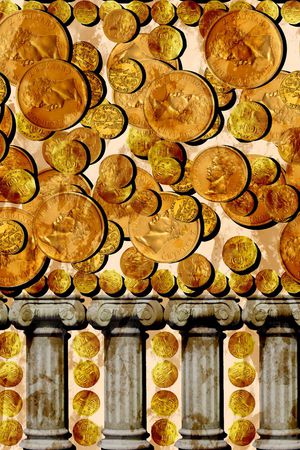 欧式 民族 部落 金币 石柱 印花华亿平台图片