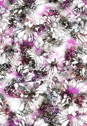 257326-动物纹蛇纹花卉花朵抽象组合