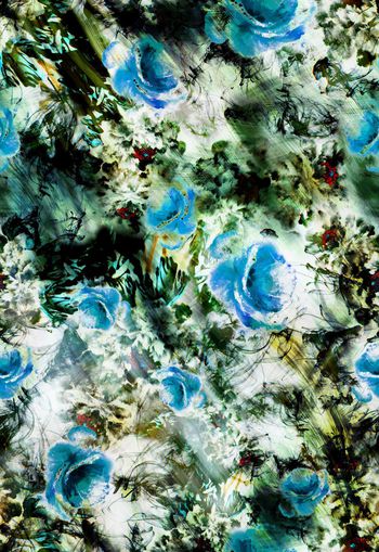 257393-抽象水墨水彩朦胧花卉花朵