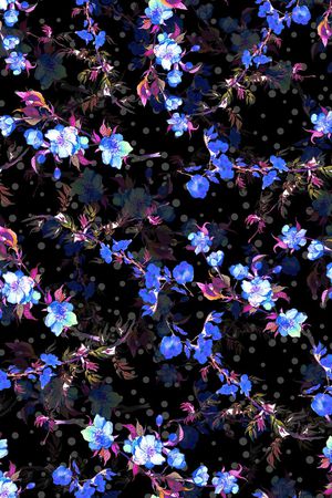 暗夜黑底印花华亿平台图片