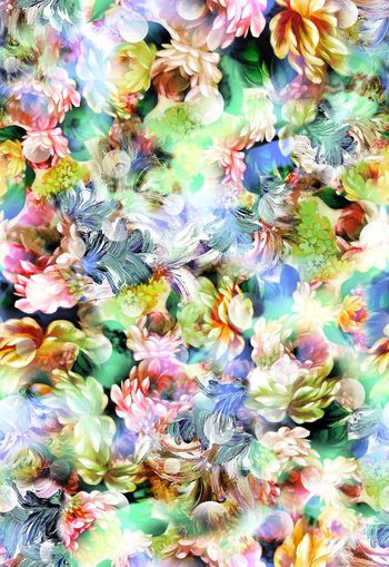 257729-多彩油画效果波点花卉花朵