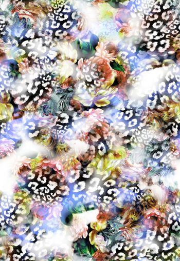 257732-多彩油画效果豹纹花卉花朵