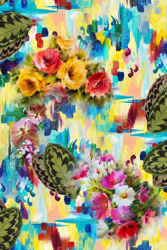 花卉印花华亿平台图片