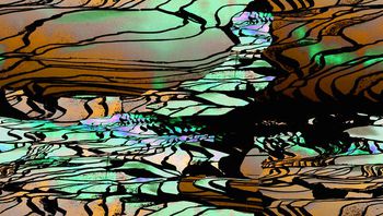 257795-几何线条自然景观图