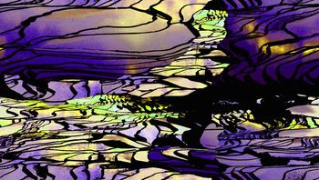 257796-几何线条自然景观图