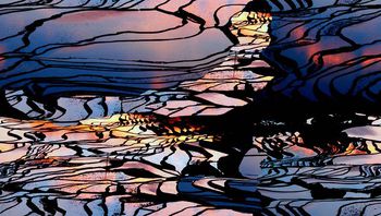 257797-几何线条自然景观图