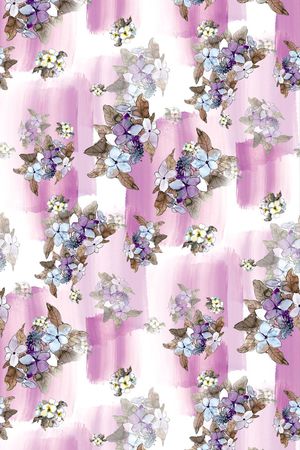 水彩 花卉 清新淡雅 笔触 家纺印花华亿平台图片