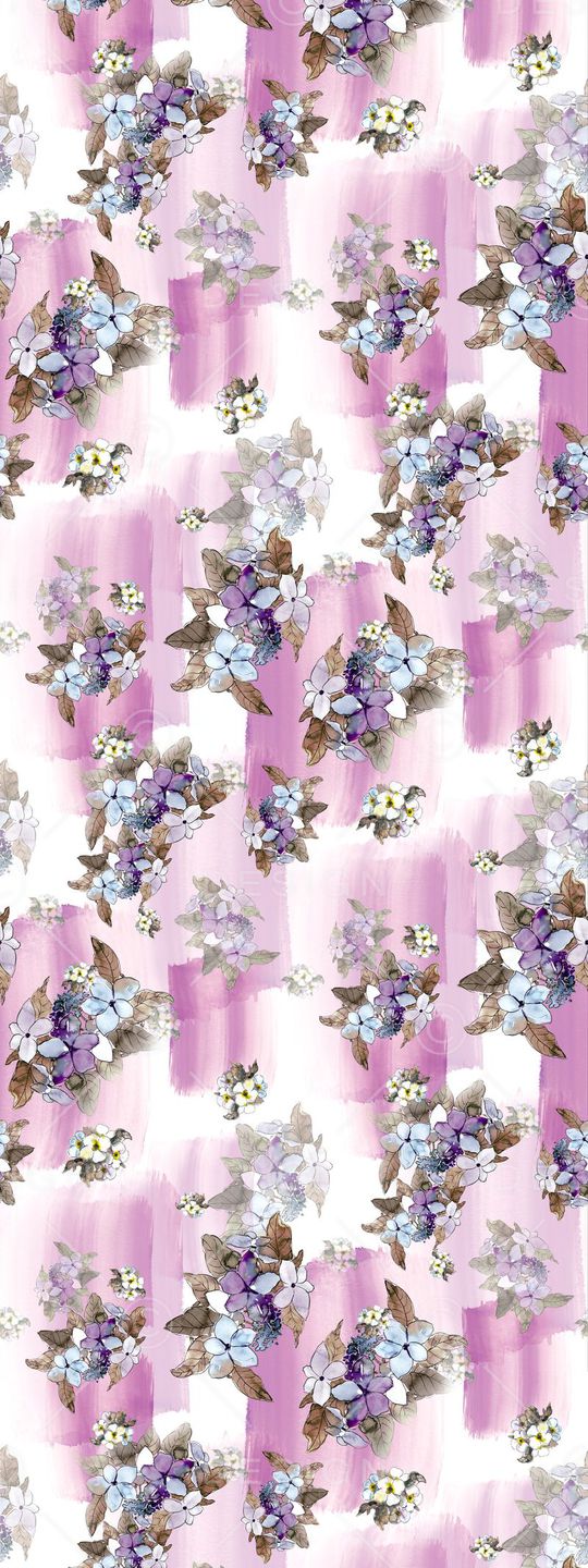 水彩 花卉 清新淡雅 笔触 家纺印花华亿平台图片