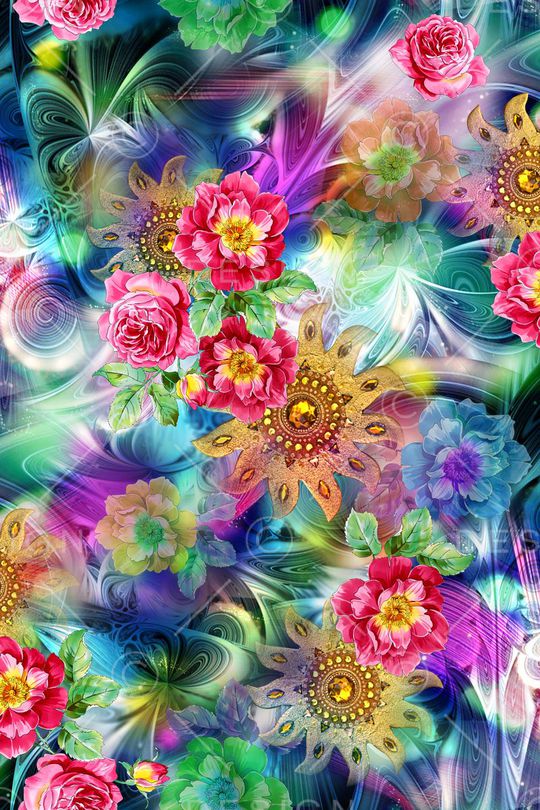 花卉印花华亿平台图片