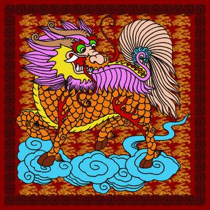 红色印花华亿平台图片