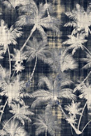 椰子树印花华亿平台图片