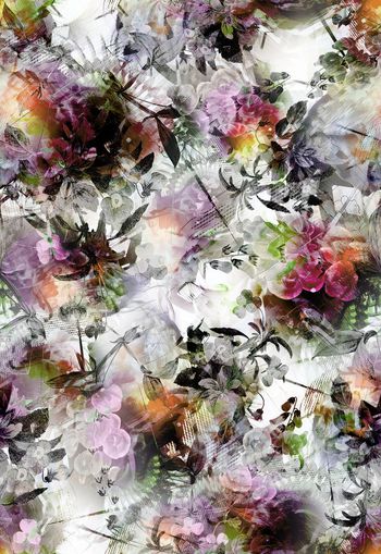 258076-抽象油画风格花卉花朵组合