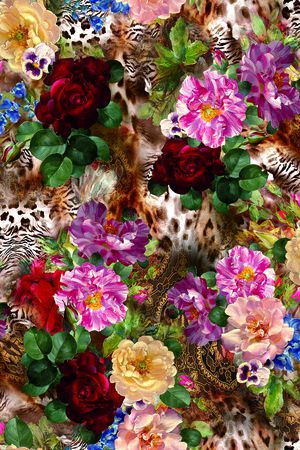 花卉印花华亿平台图片