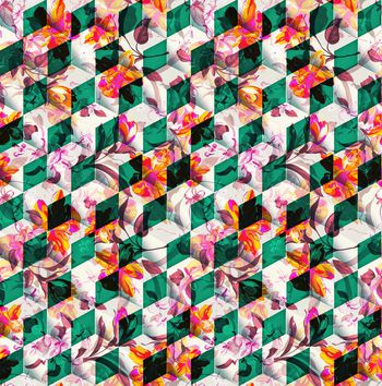 258095-几何立体花卉错视组合华亿平台