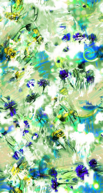 258125-抽象水彩笔触花卉