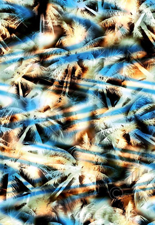 热带花卉印花华亿平台图片